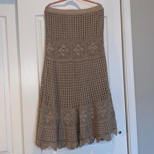 Never Worn Boston Proper Crocheted Maxi Skirt